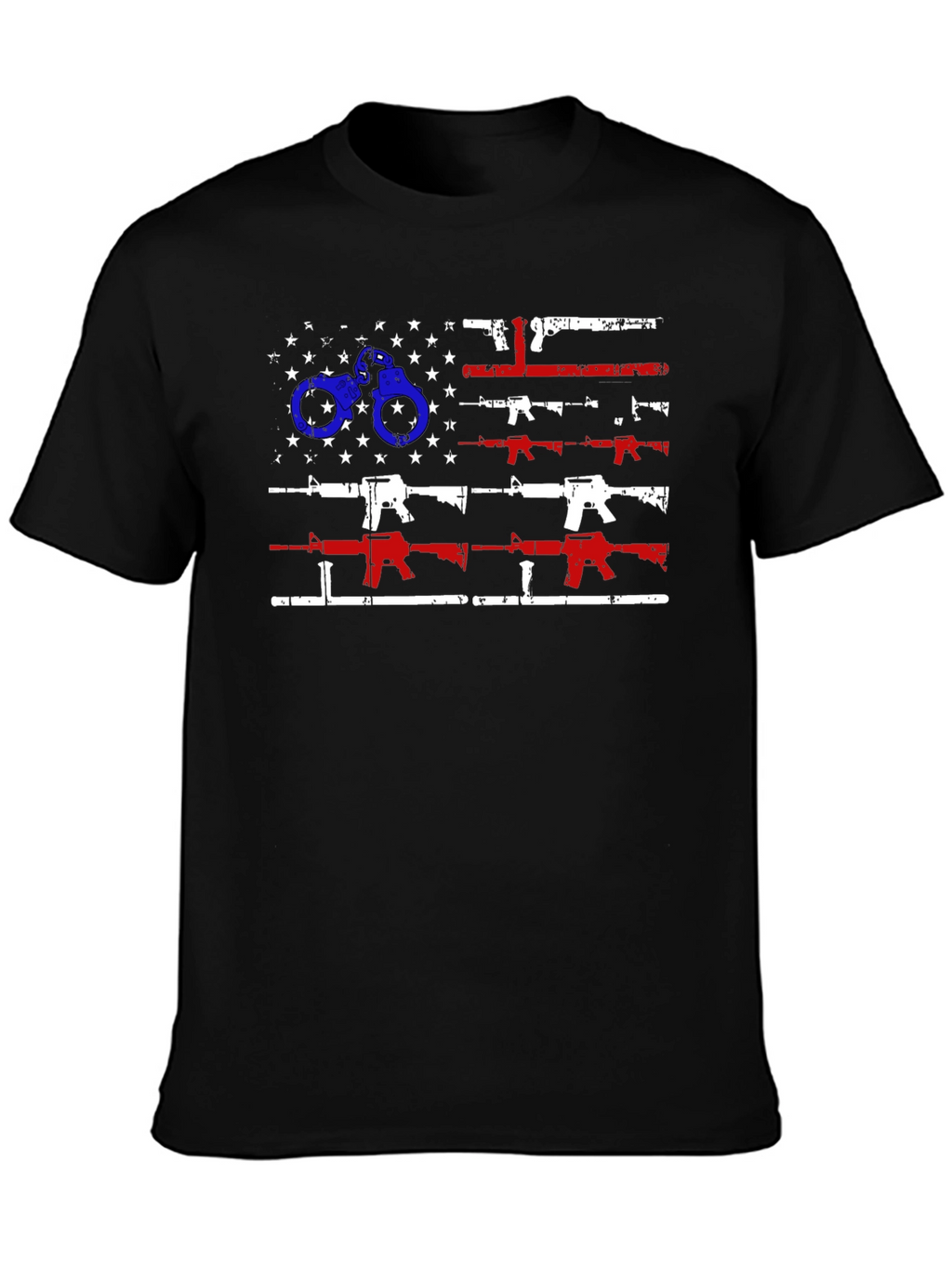 American Flag Gun & Handcuff Graphic Tee