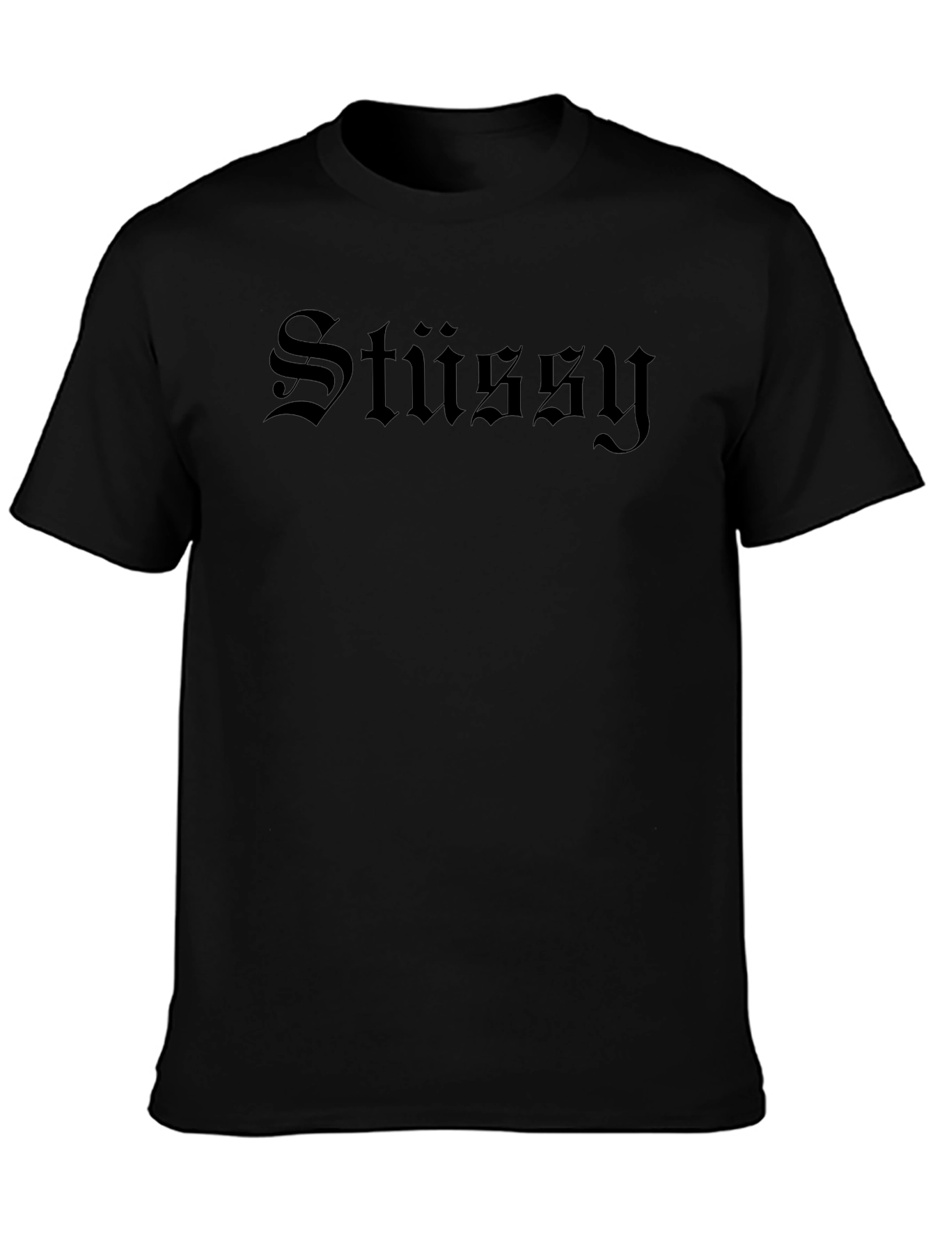 Stussy Gothic Script Black T-Shirt