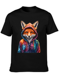 Fox in Hoodie Graphic Tee