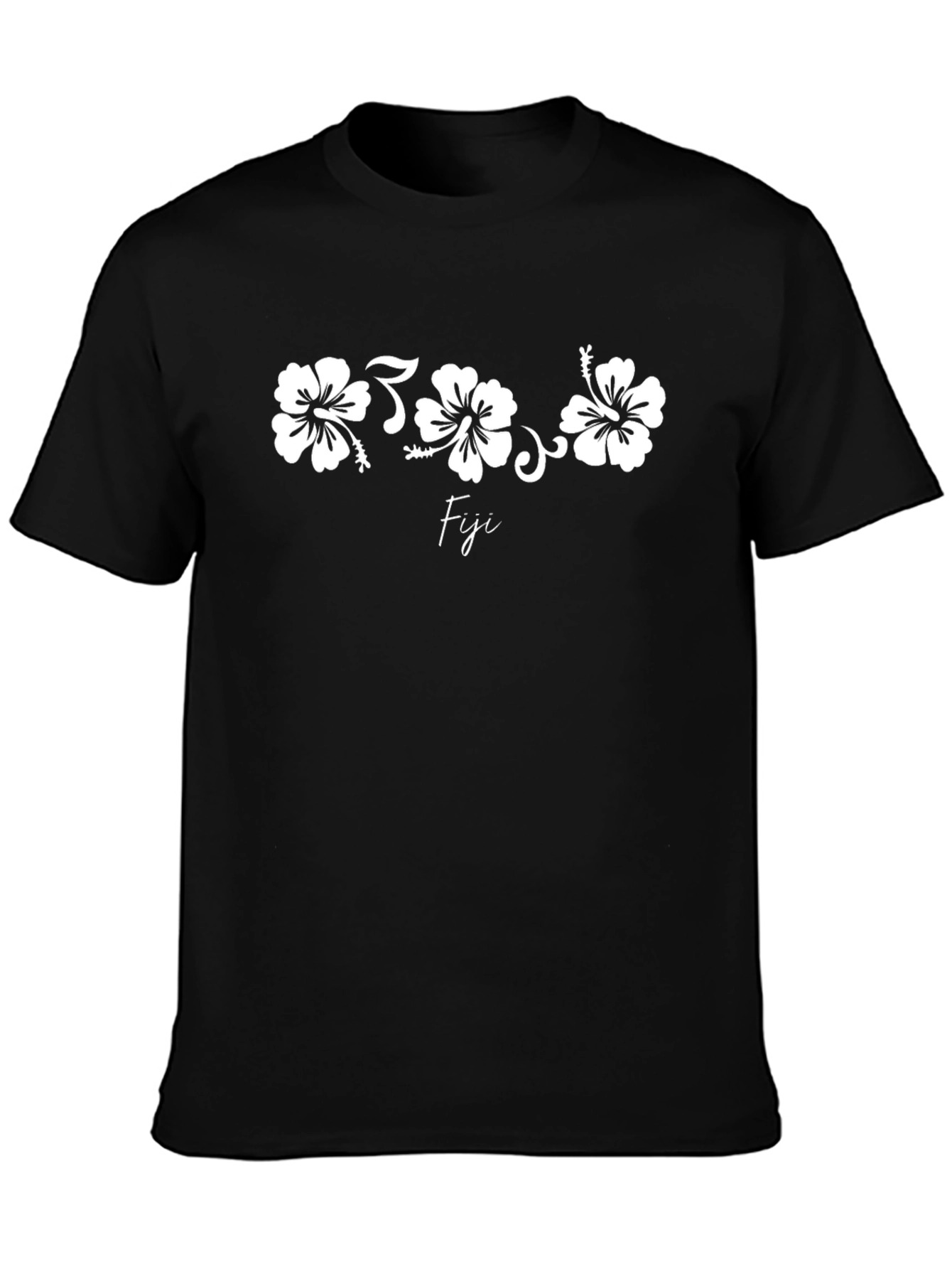 Fiji Floral Graphic Print Black T-Shirt
