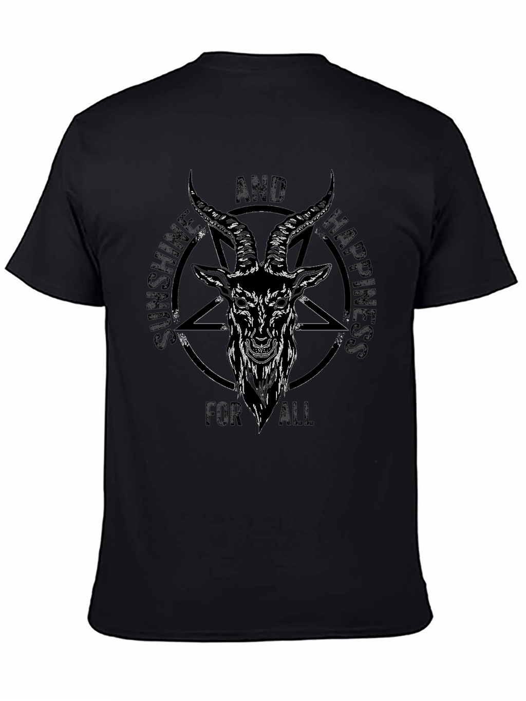 Sunshine & Happiness Baphomet Graphic Tee - Black
