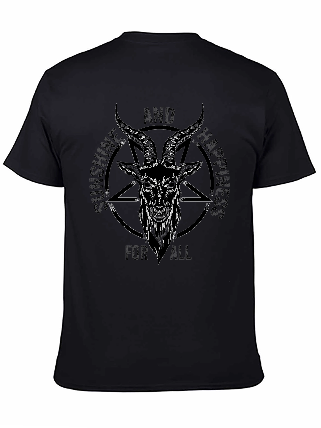 Sunshine & Happiness Baphomet Graphic Tee - Black