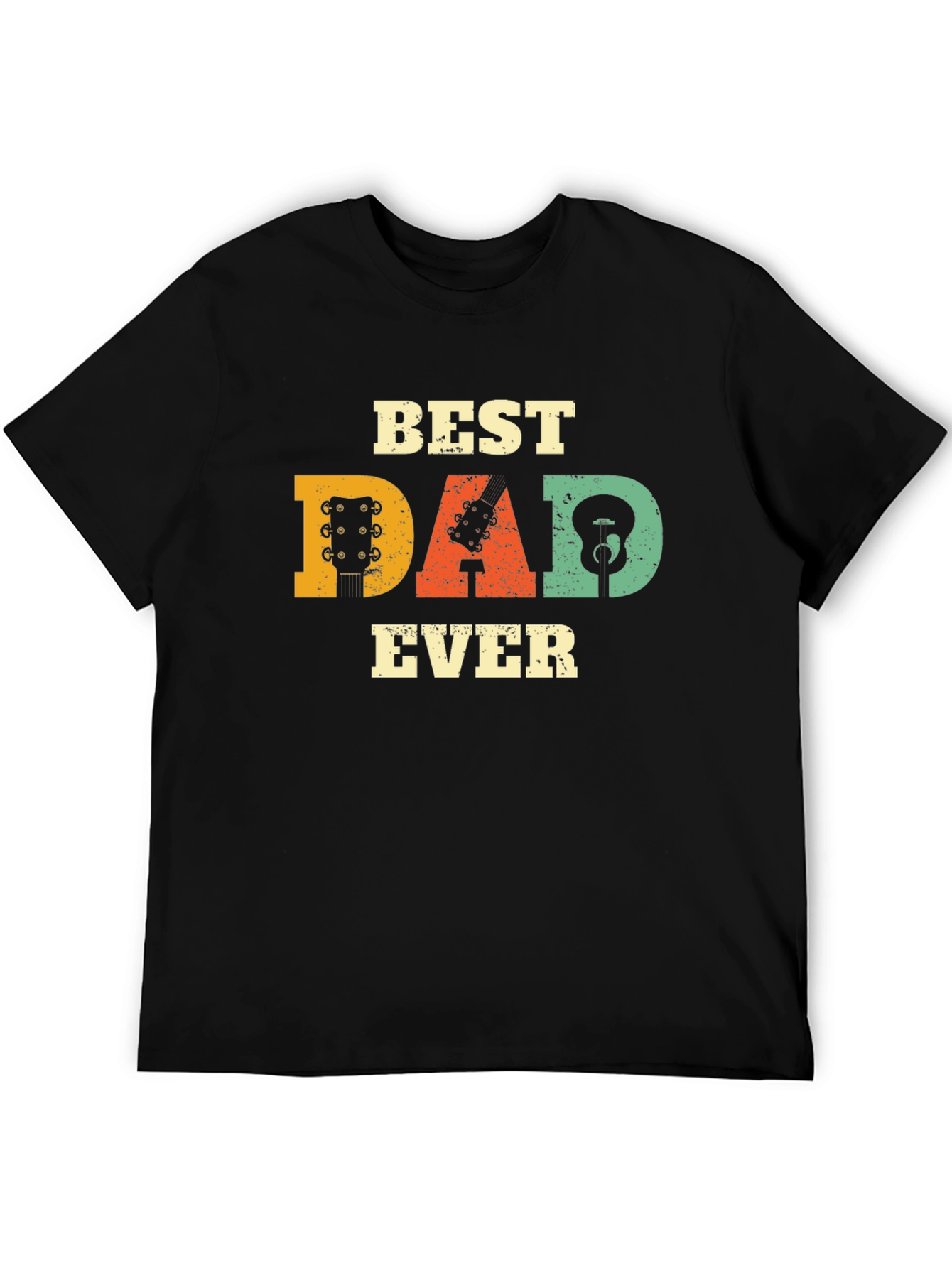 Best Dad Ever Guitar T-Shirt - Black Cotton Tee