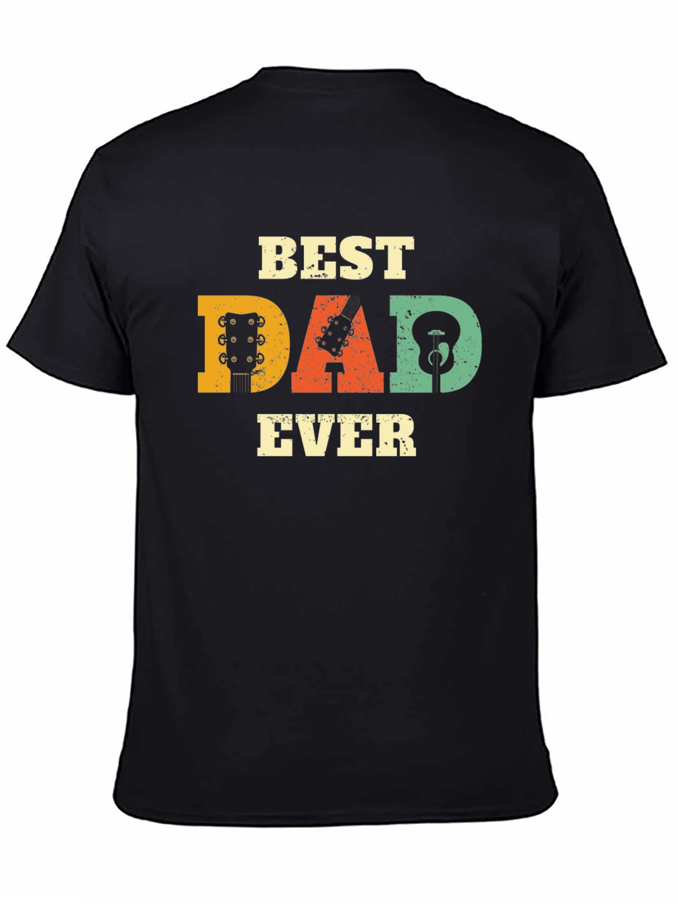 Best Dad Ever Guitar T-Shirt - Black Cotton Tee