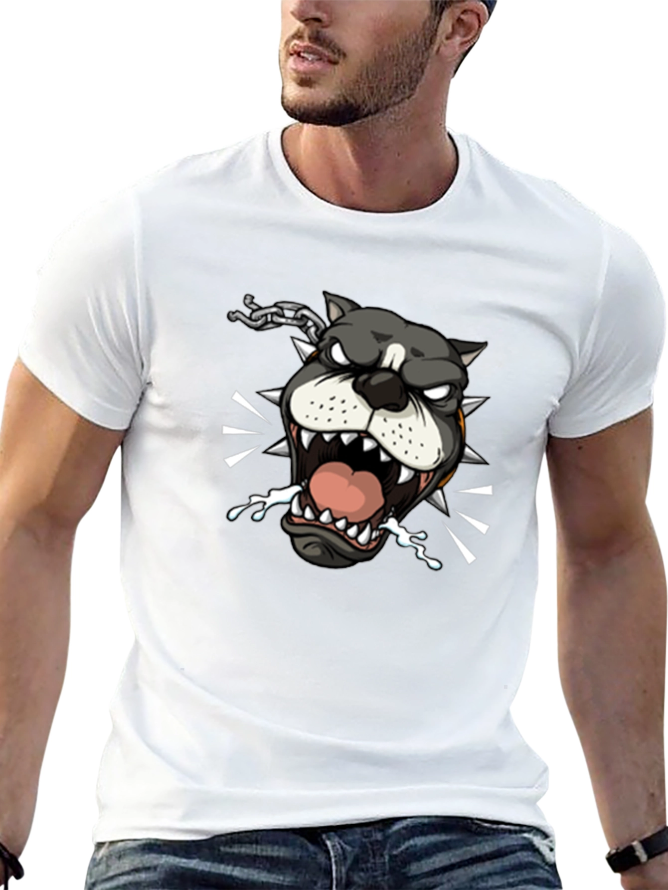 Angry Bulldog Graphic Tee - Cool Design