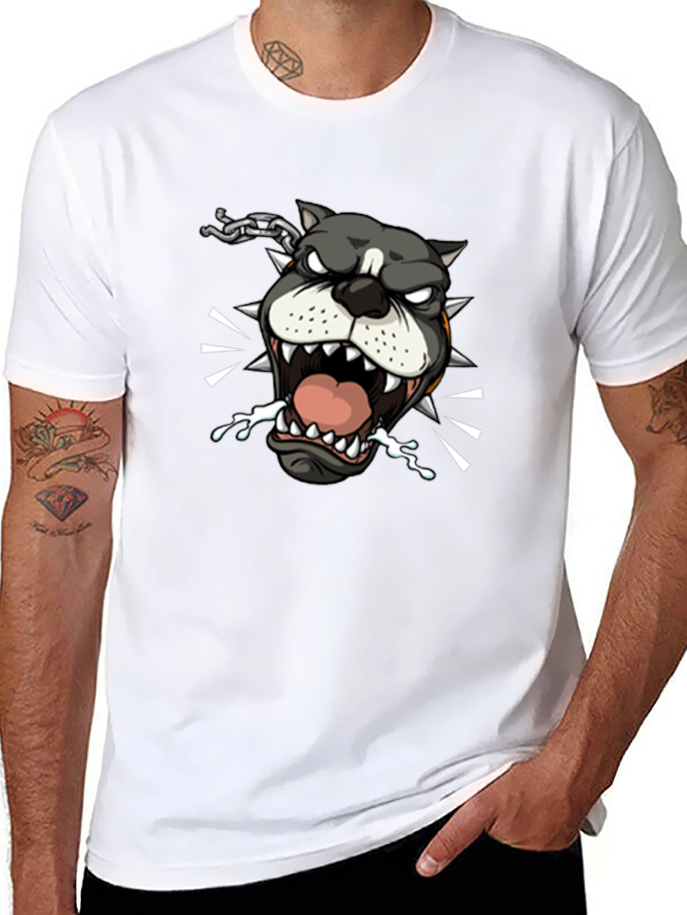 Angry Bulldog Graphic Tee - Cool Design