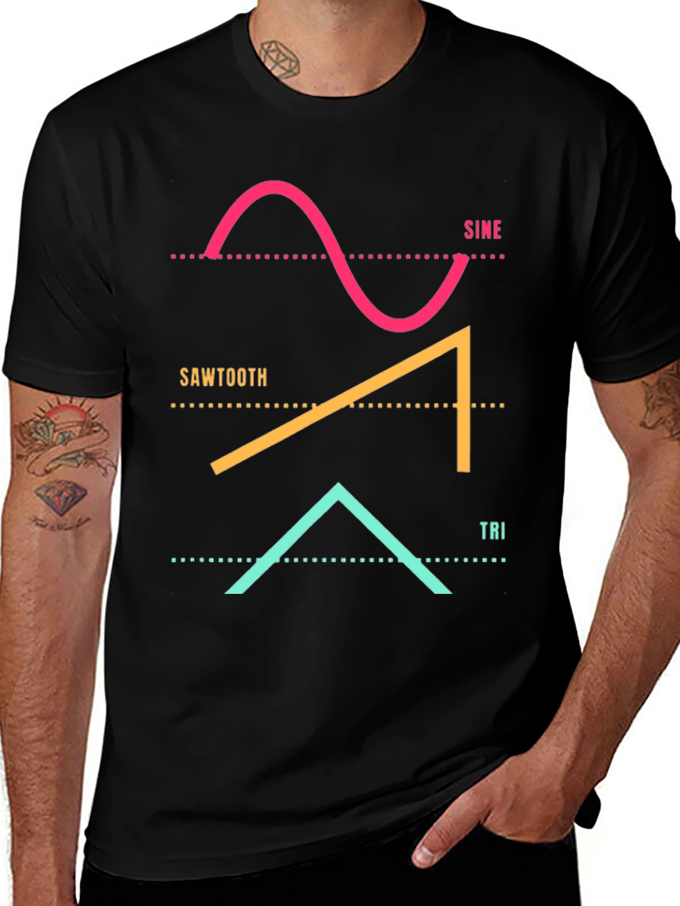 Sine Sawtooth Triangle Waveform T-Shirt