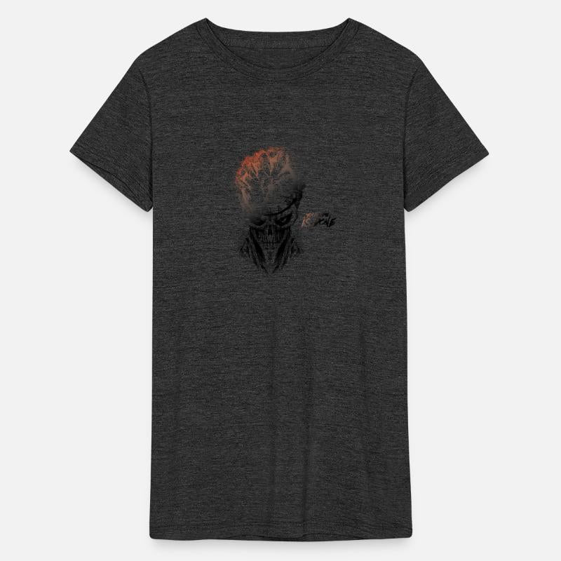Devil Skull with Clock Vampire Scratch Design