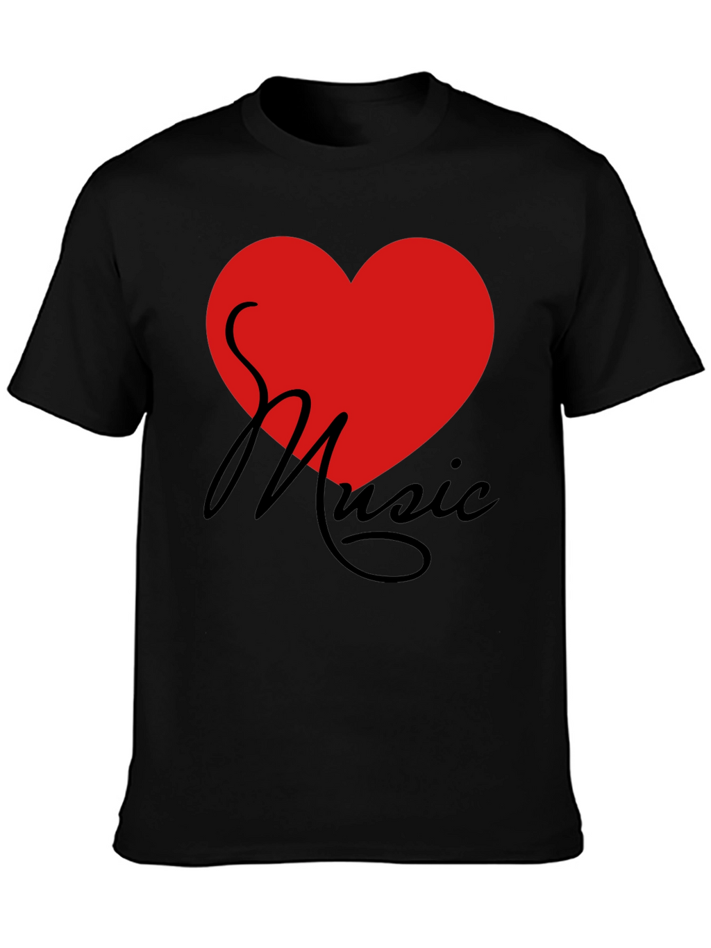 Love Music T-Shirt - Graphic Print Heart Tee