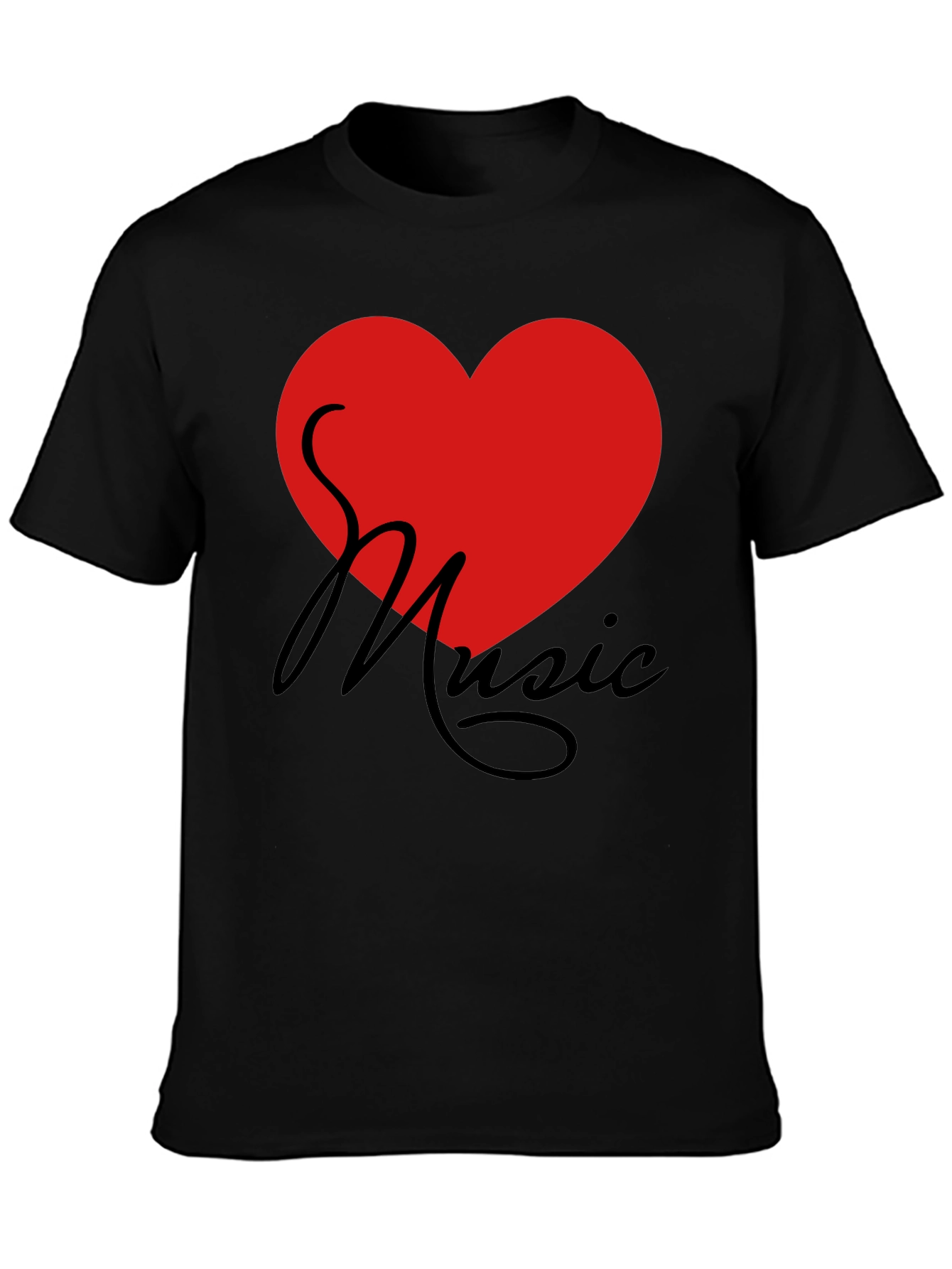 Love Music T-Shirt - Graphic Print Heart Tee