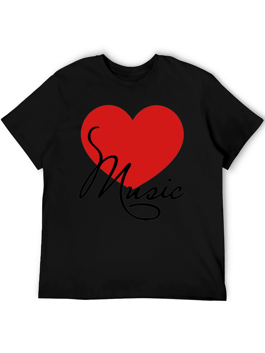Love Music T-Shirt - Graphic Print Heart Tee