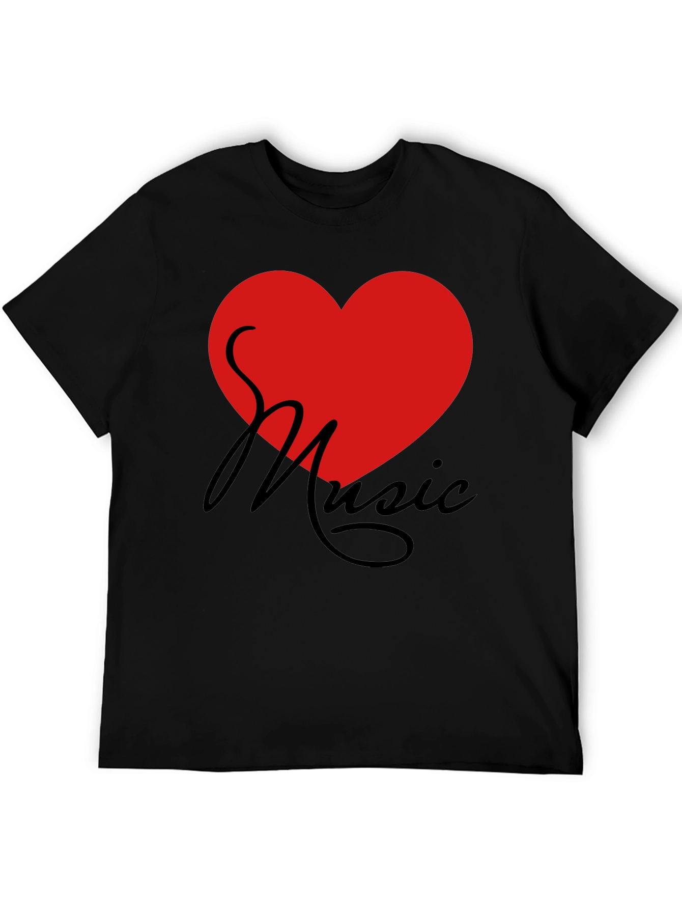 Love Music T-Shirt - Graphic Print Heart Tee