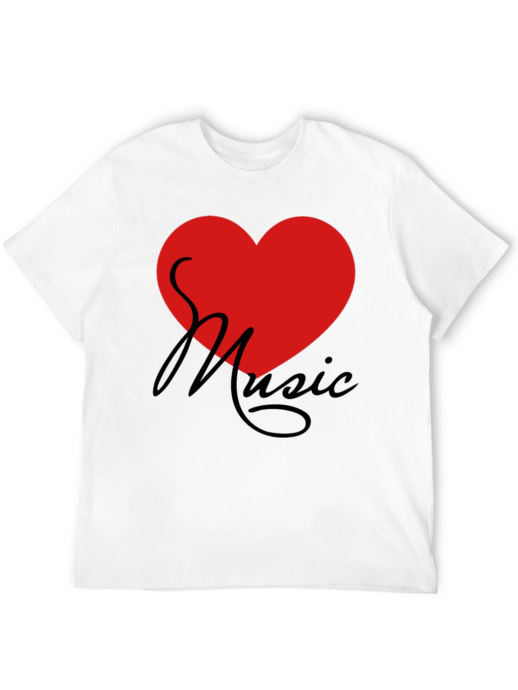 Love Music T-Shirt - Graphic Print Heart Tee