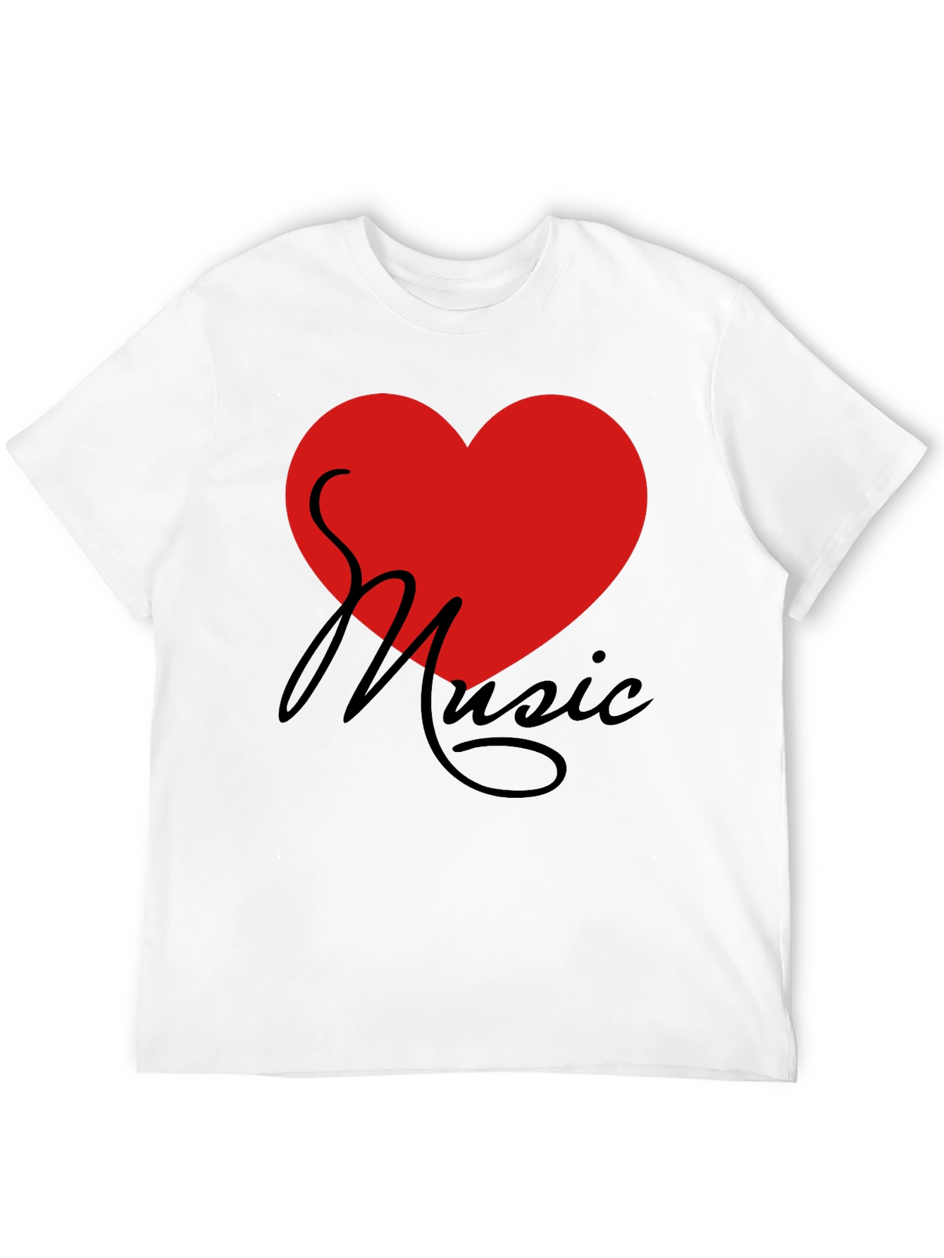 Love Music T-Shirt - Graphic Print Heart Tee