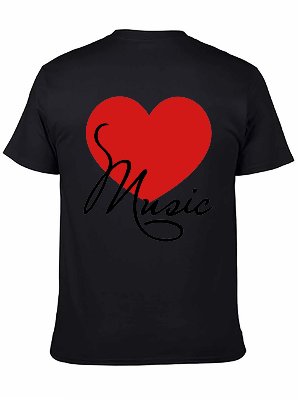 Love Music T-Shirt - Graphic Print Heart Tee