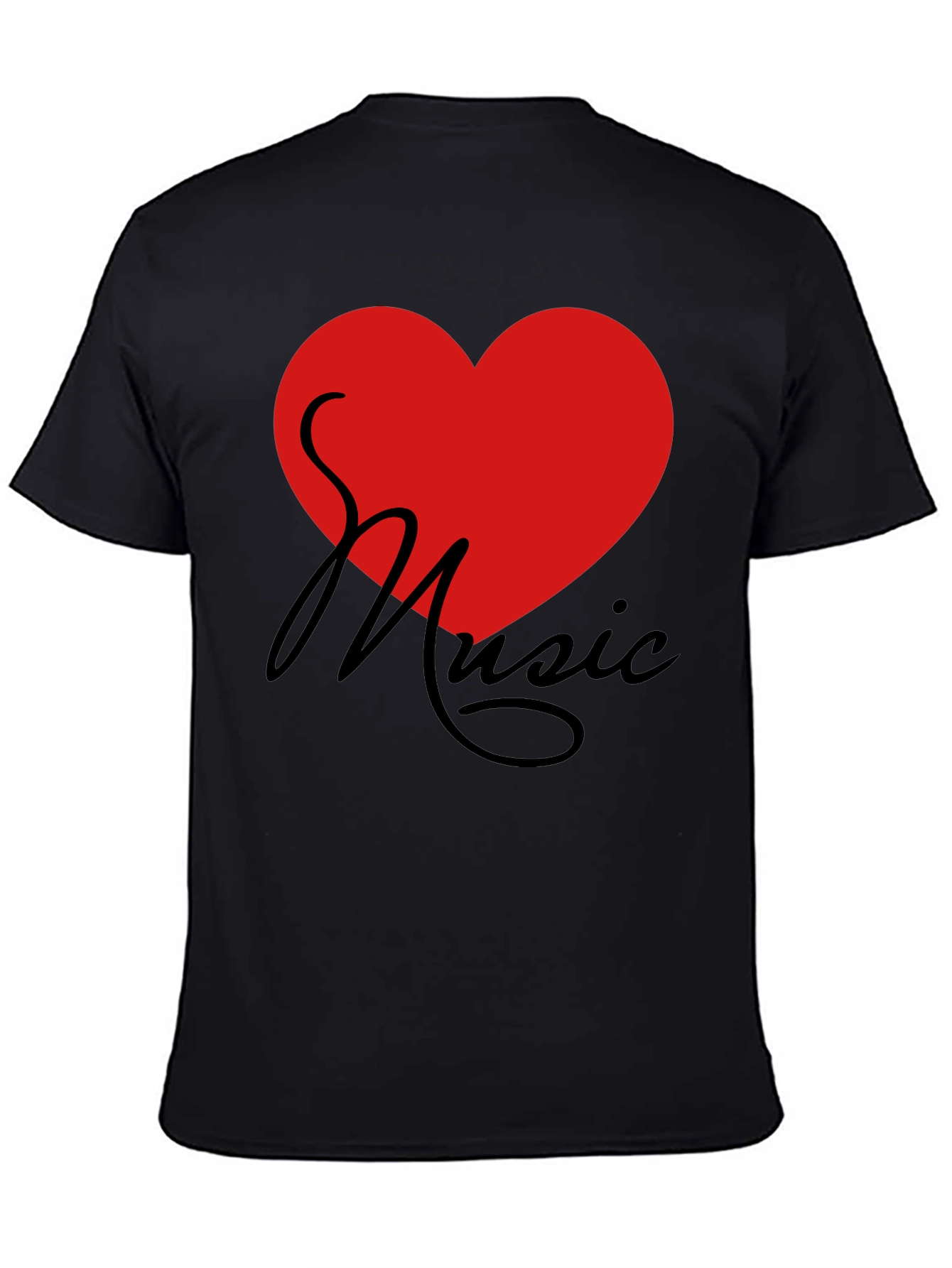 Love Music T-Shirt - Graphic Print Heart Tee
