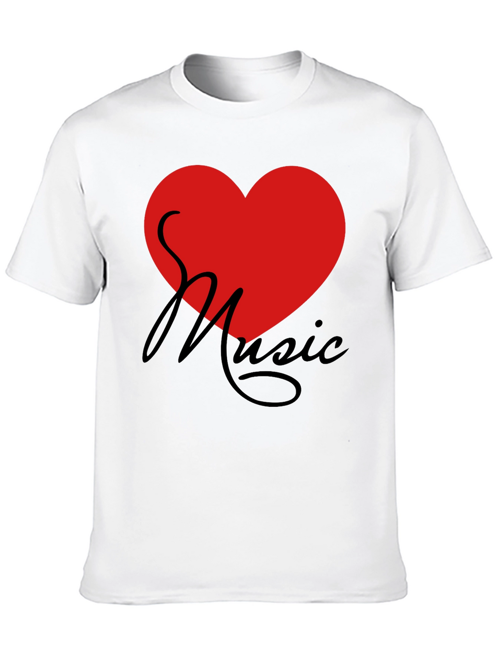 Love Music T-Shirt - Graphic Print Heart Tee