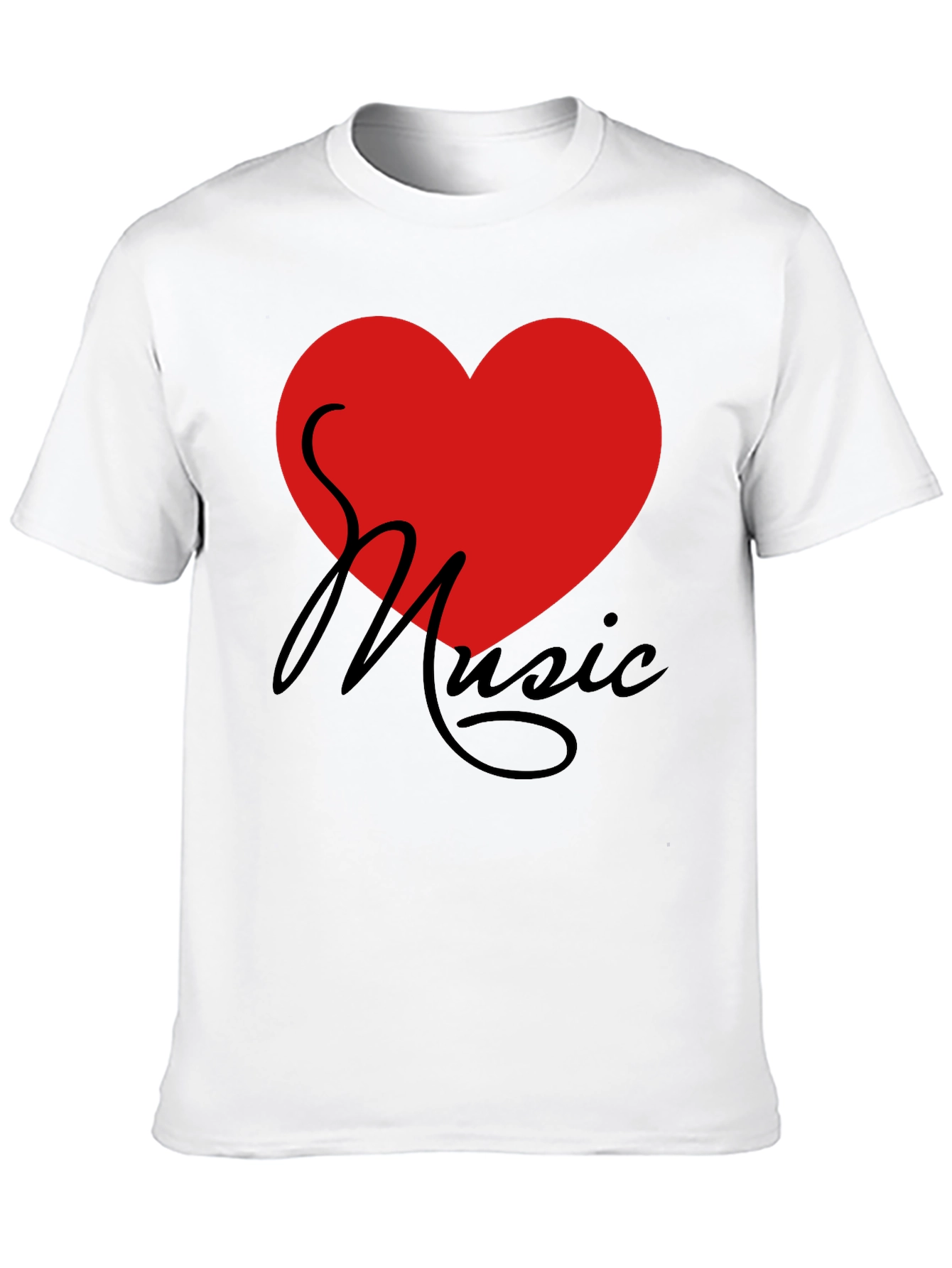 Love Music T-Shirt - Graphic Print Heart Tee