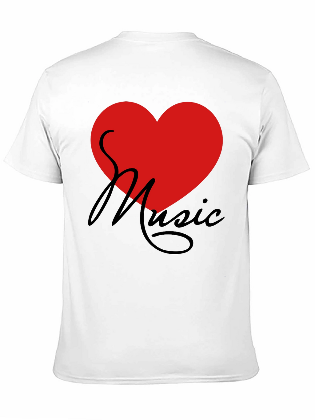 Love Music T-Shirt - Graphic Print Heart Tee