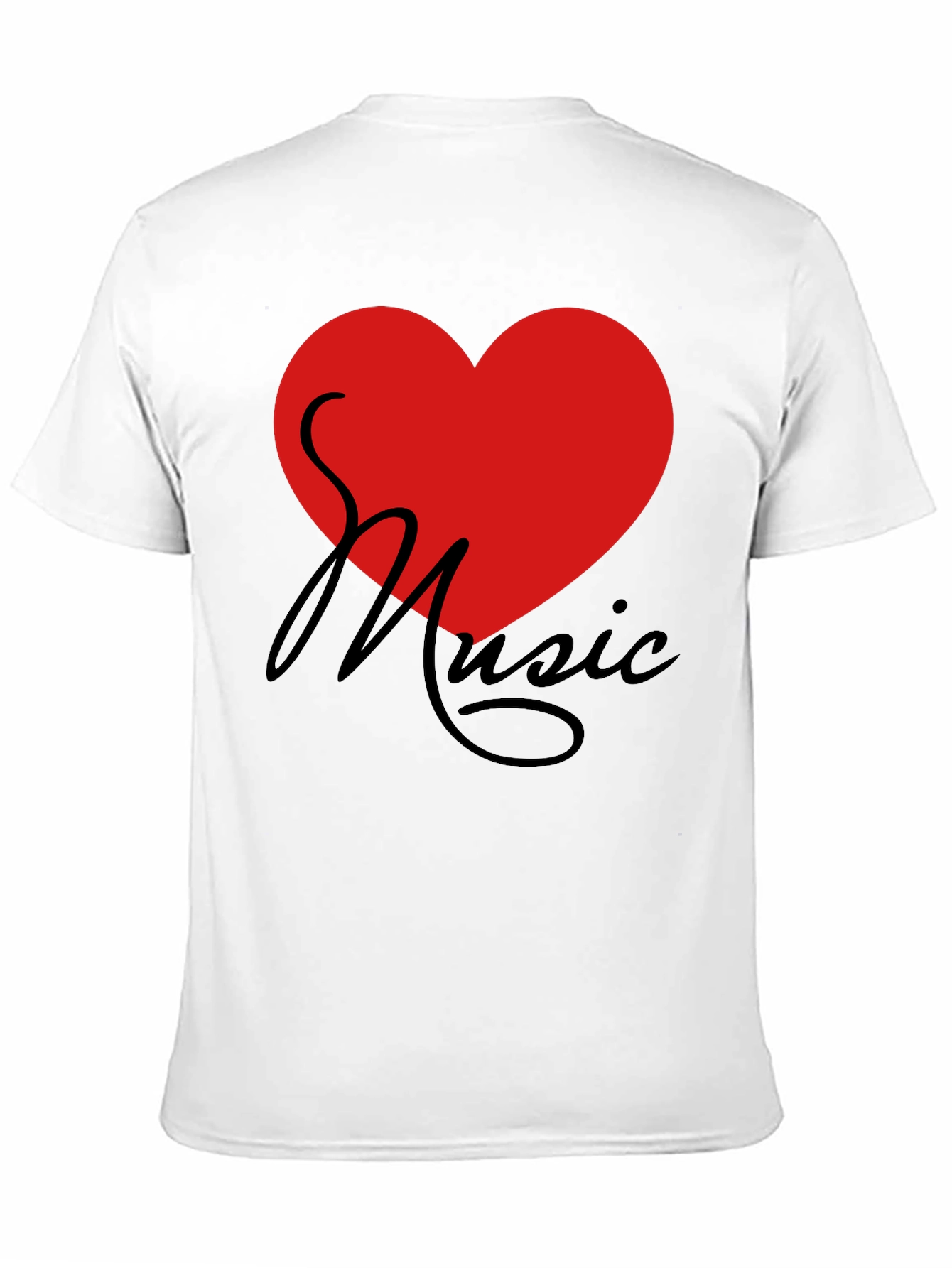Love Music T-Shirt - Graphic Print Heart Tee