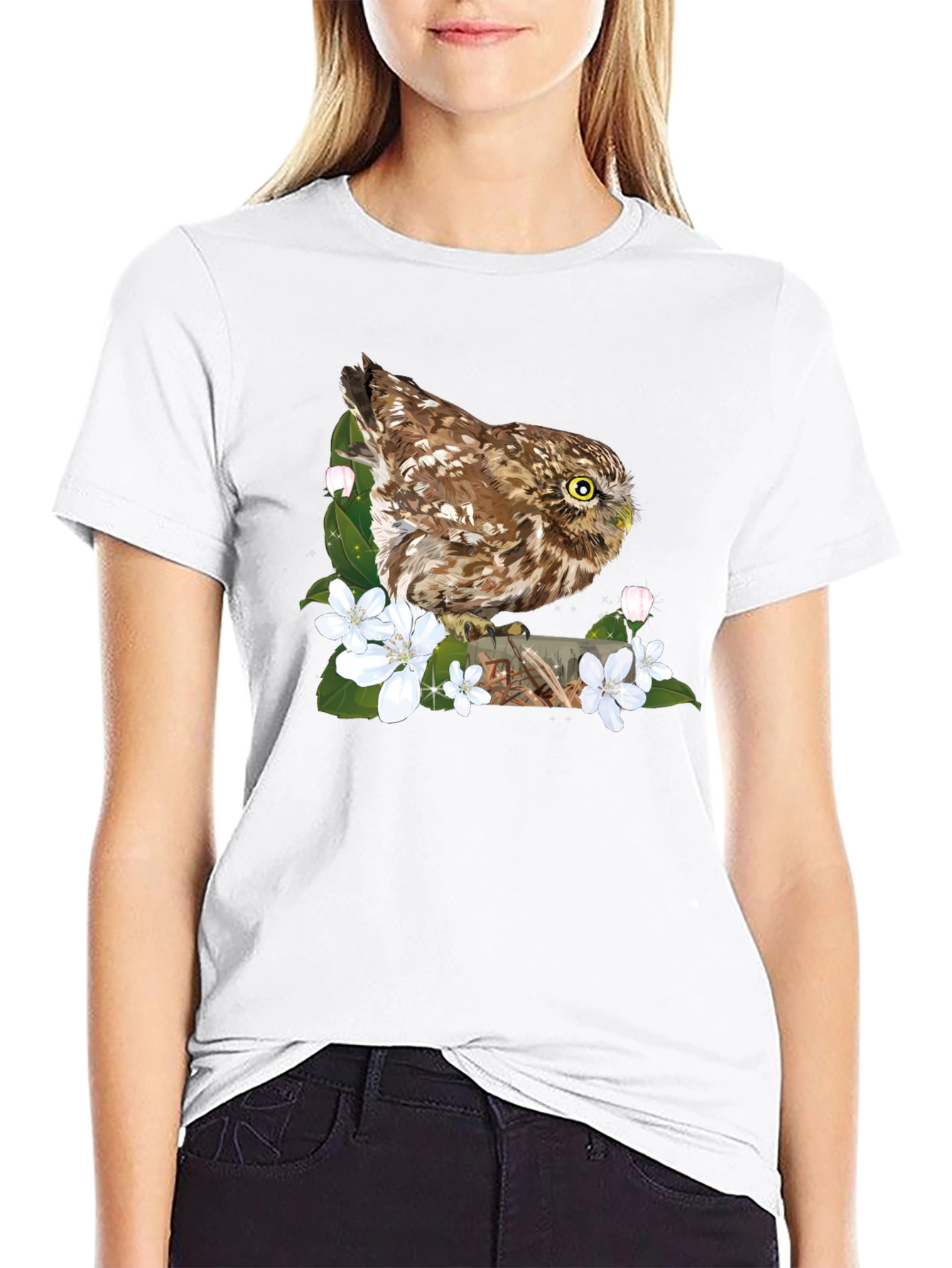 Owl & Blossoms Graphic Tee