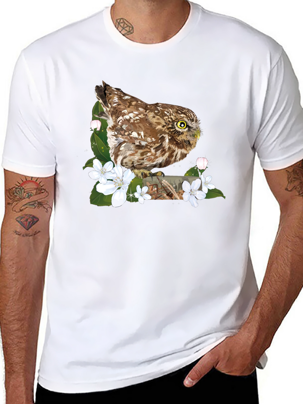 Owl & Blossoms Graphic Tee