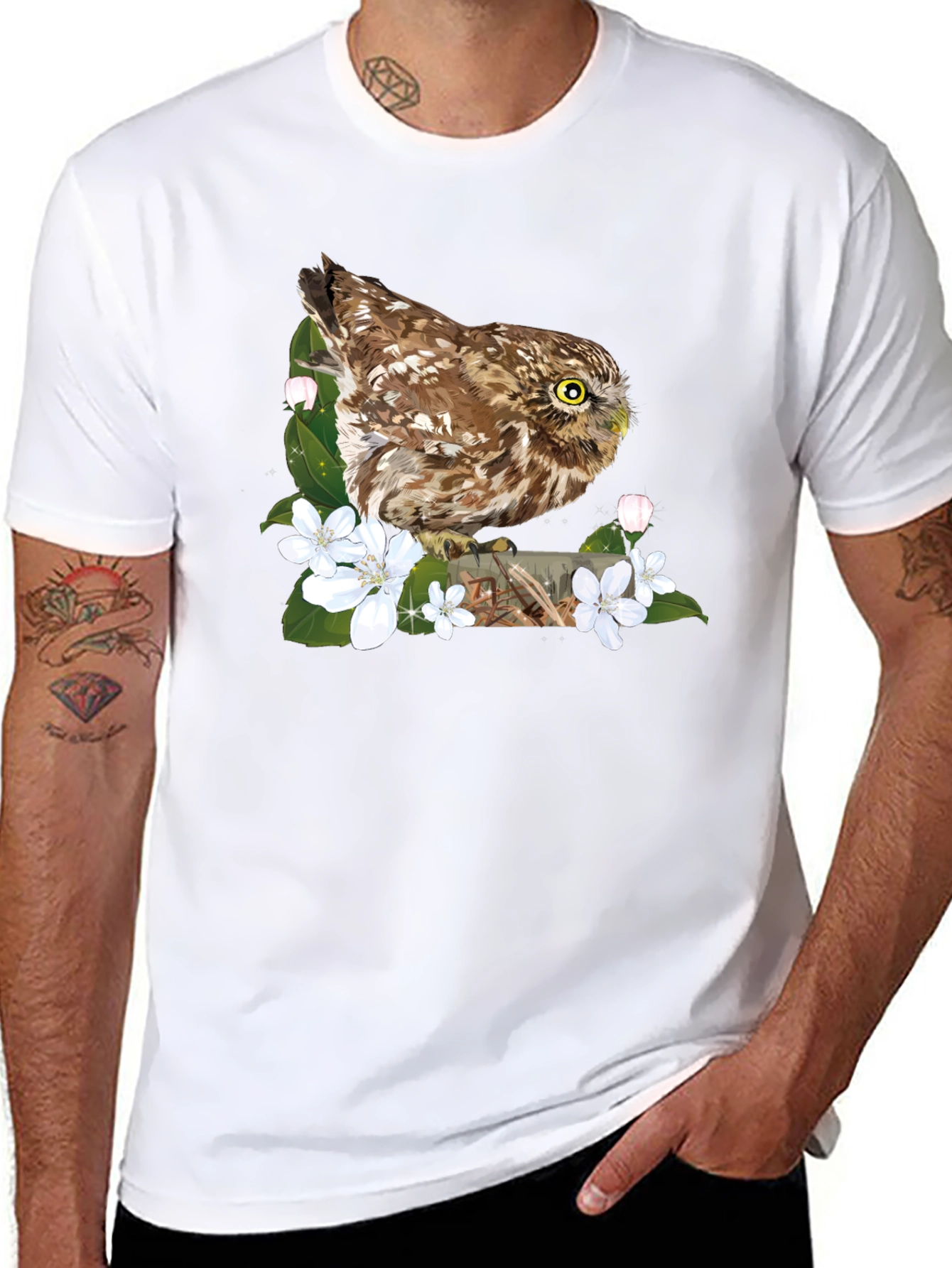 Owl & Blossoms Graphic Tee