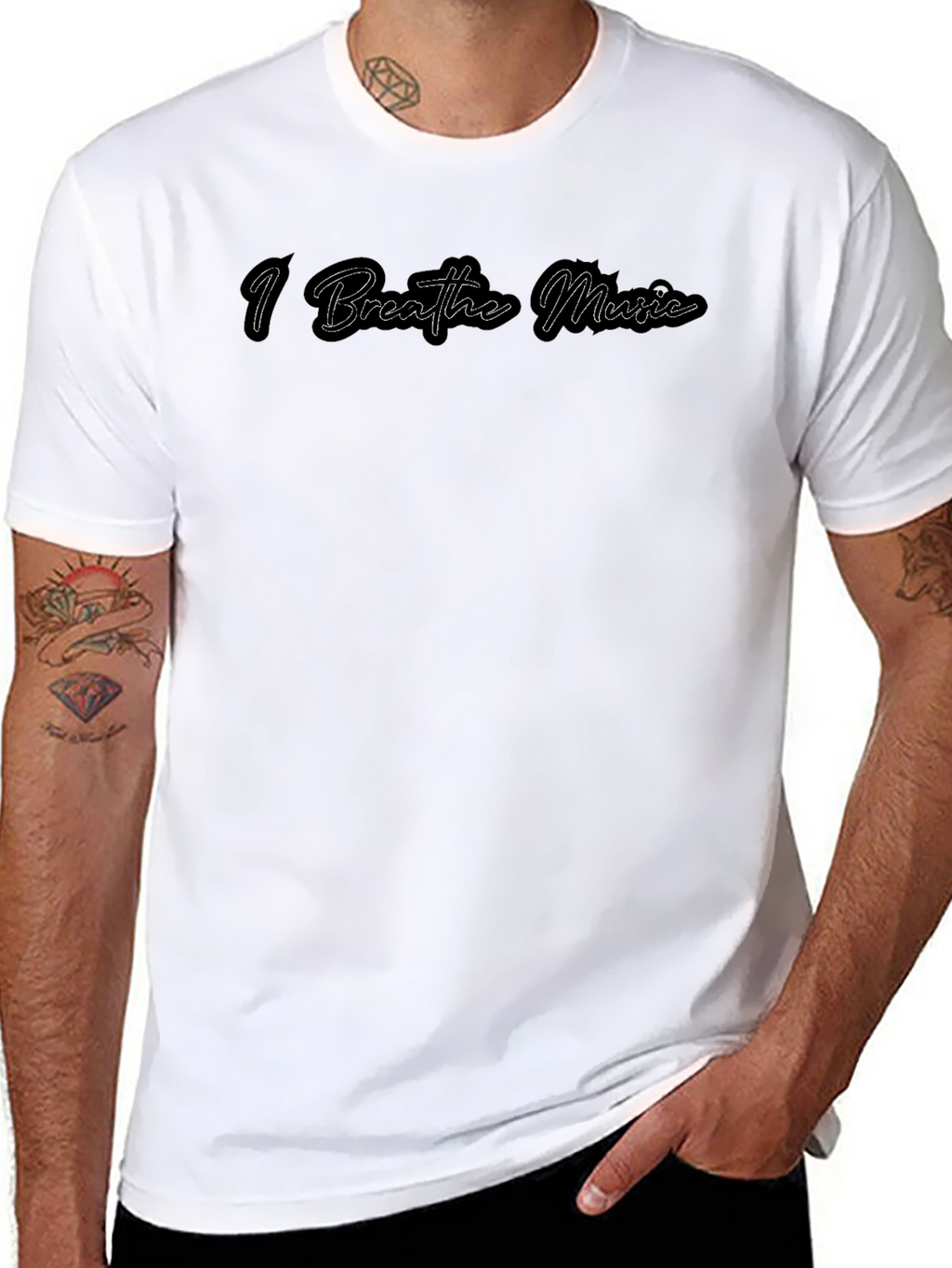 I Breathe Music Black Graphic Tee