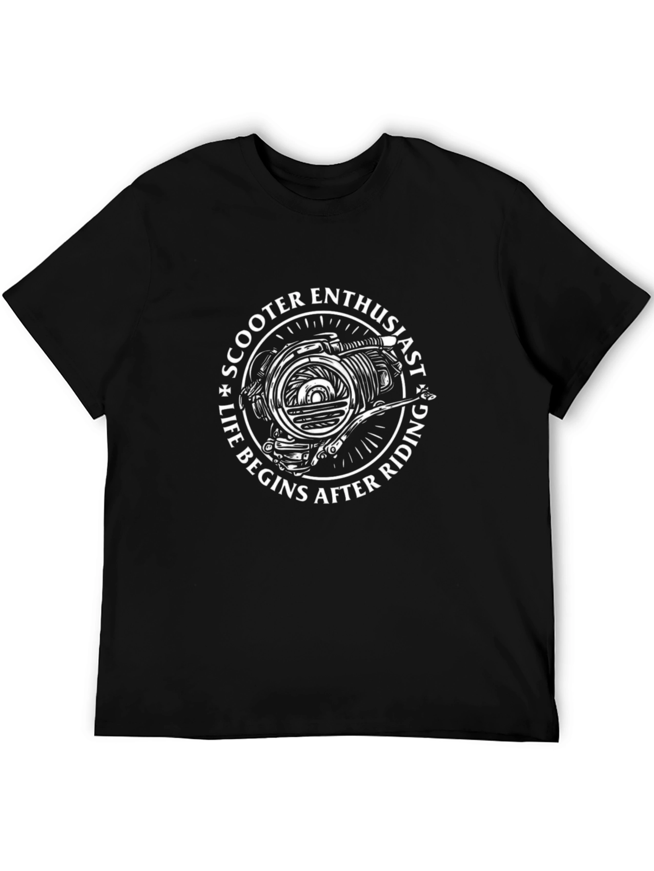 Scooter Enthusiast Graphic Tee - Life Begins After Riding!