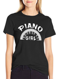 Piano Girl T-Shirt - Music Lover Tee