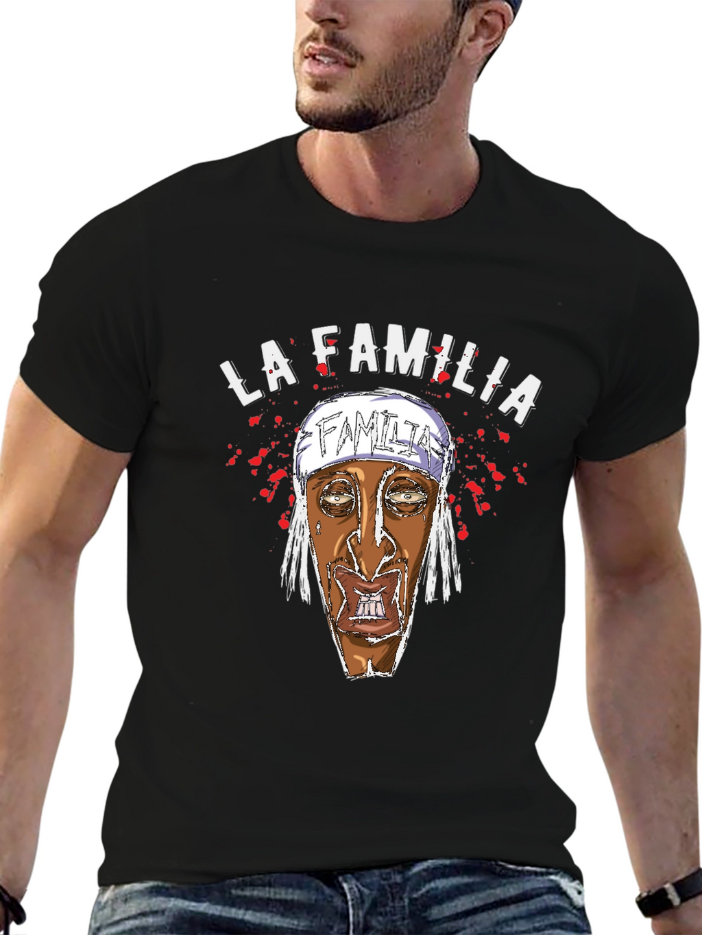La Familia Graphic Print Black T-Shirt