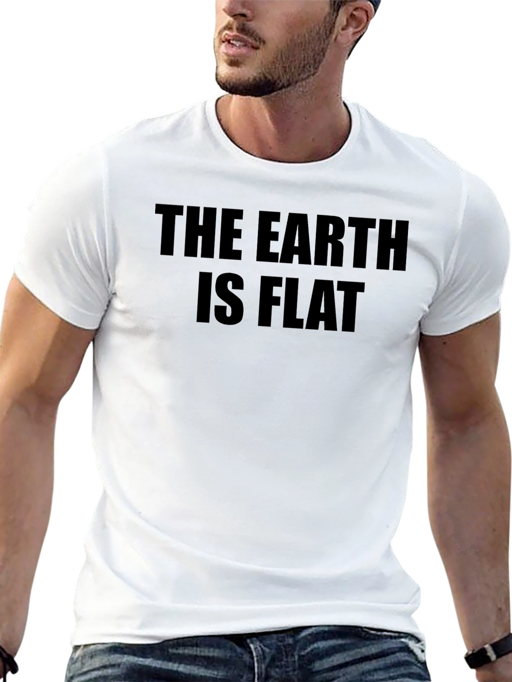 The Earth is Flat Novelty Graphic T-Shirt