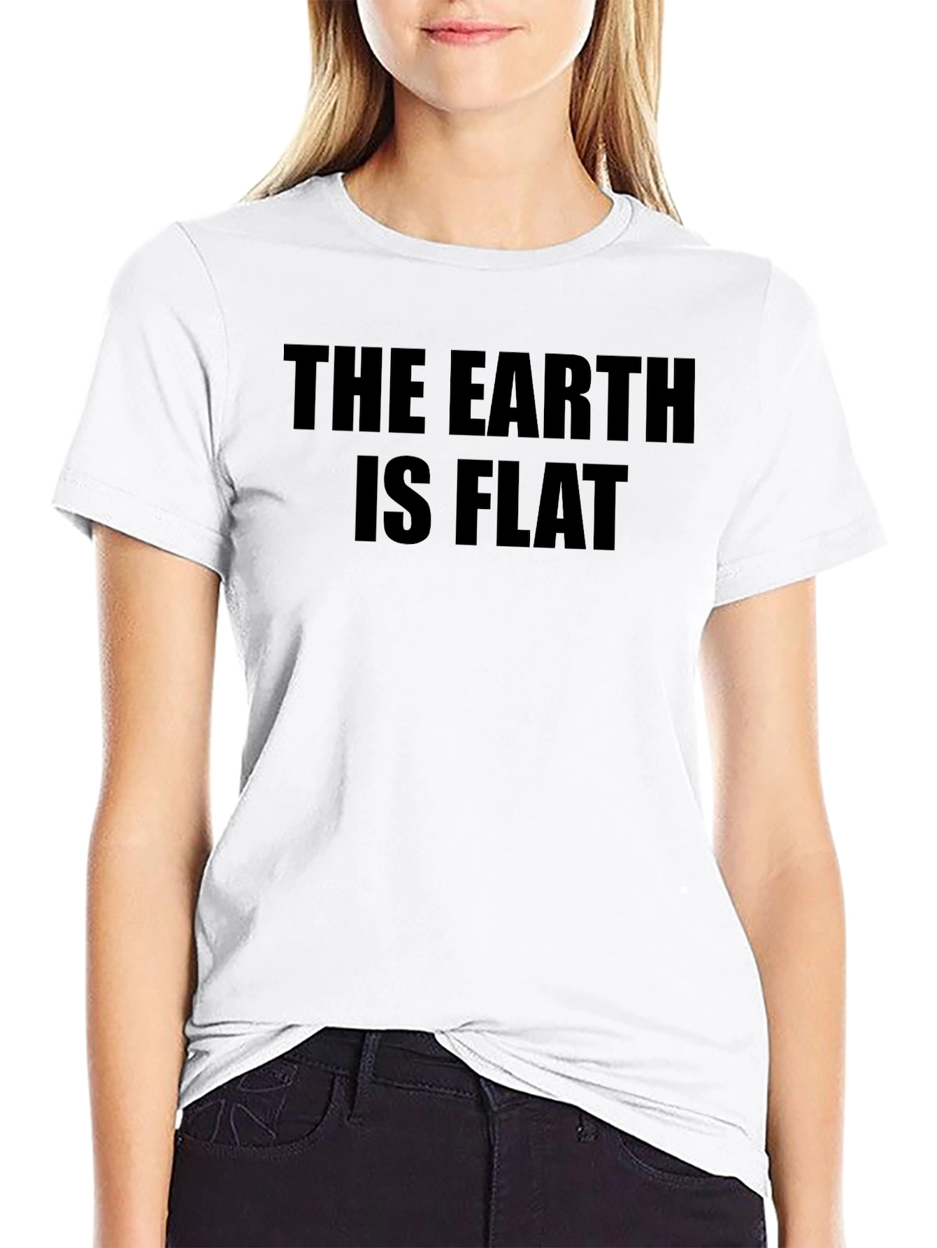 The Earth is Flat Novelty Graphic T-Shirt