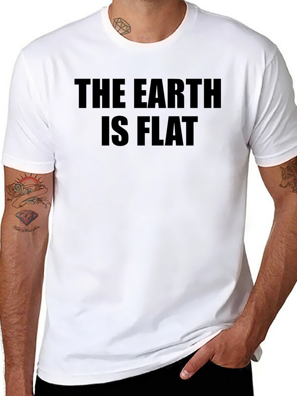 The Earth is Flat Novelty Graphic T-Shirt