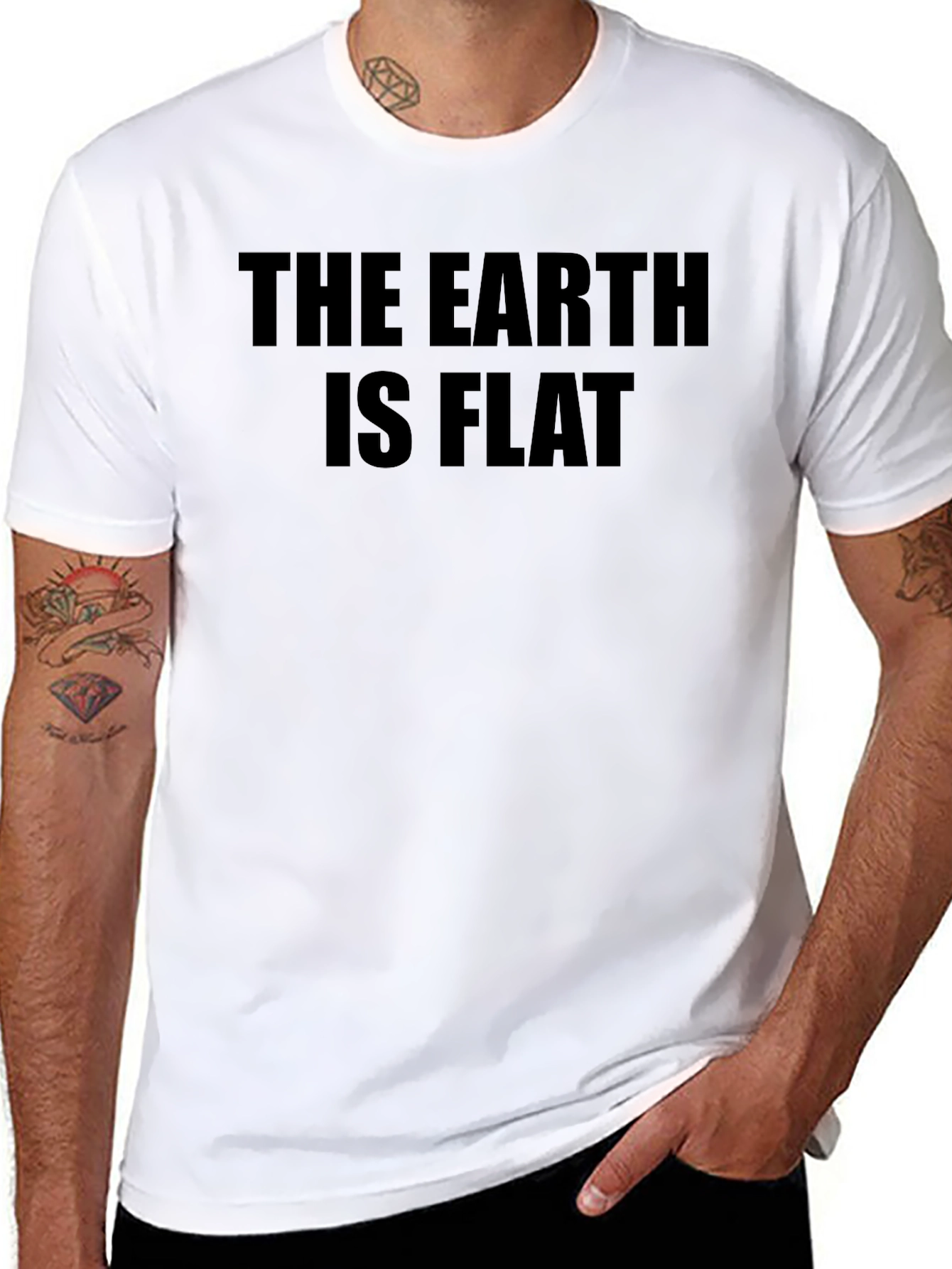 The Earth is Flat Novelty Graphic T-Shirt