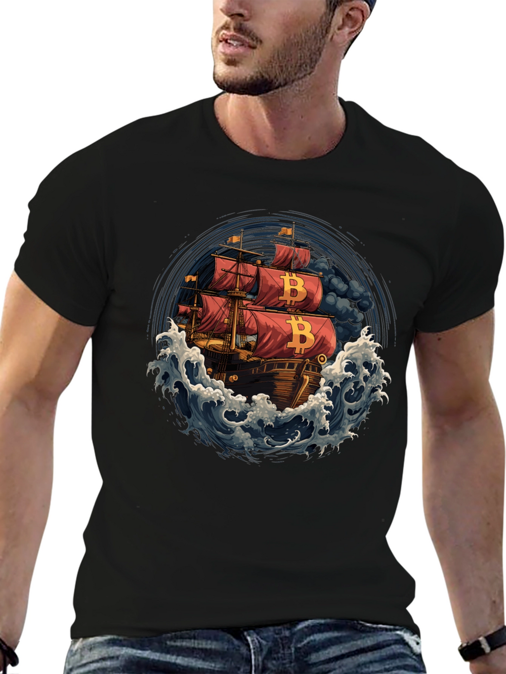 Bitcoin Pirate Ship T-Shirt - Crypto Tee