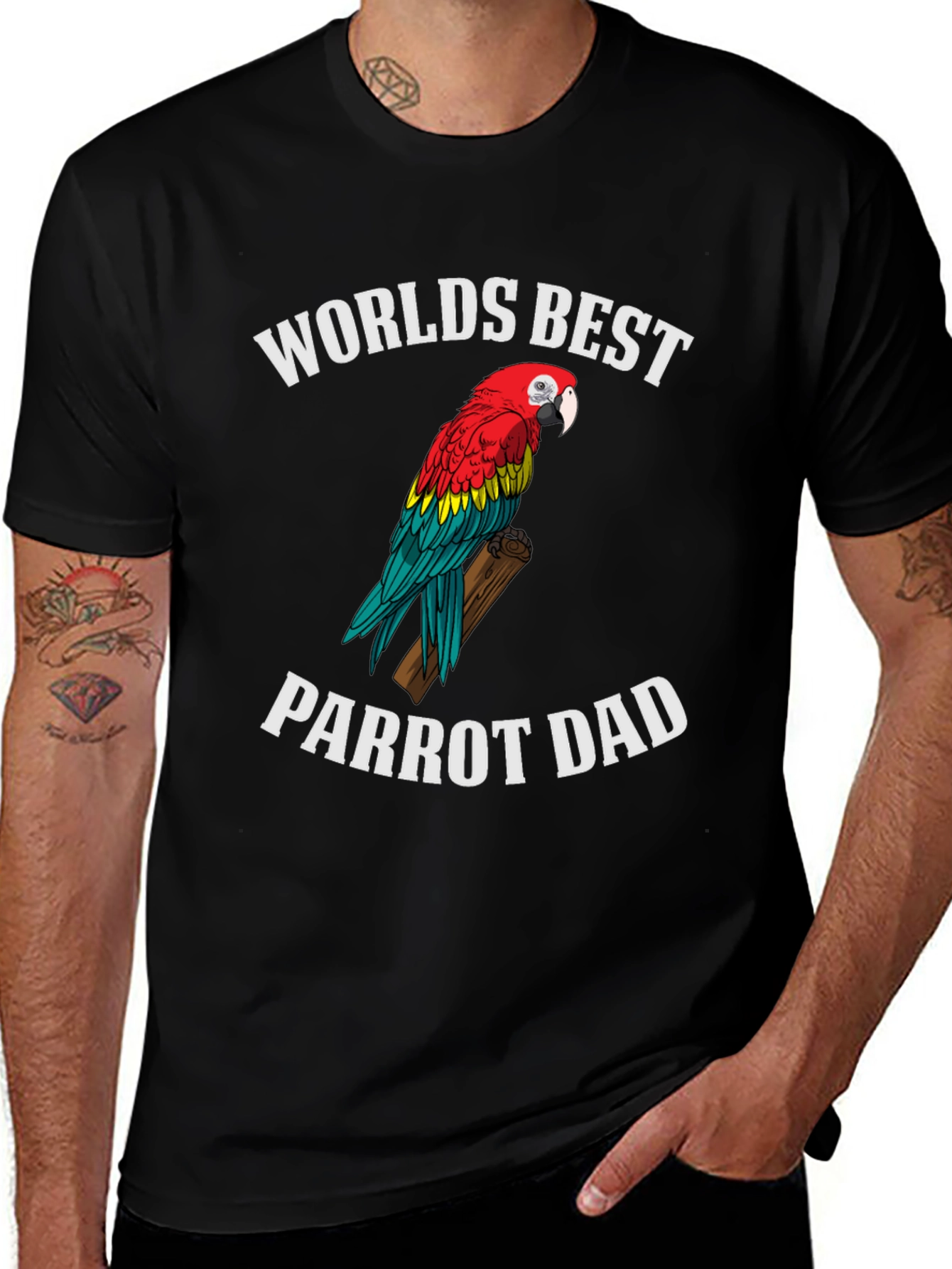 Worlds Best Parrot Dad T-Shirt - Novelty Gift