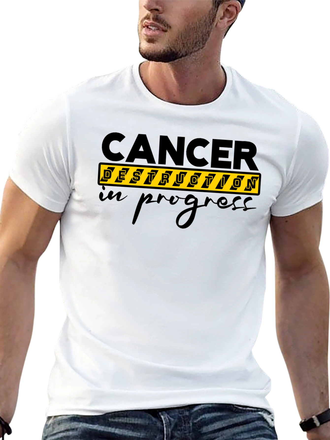 Cancer Destruction In Progress Black T-Shirt