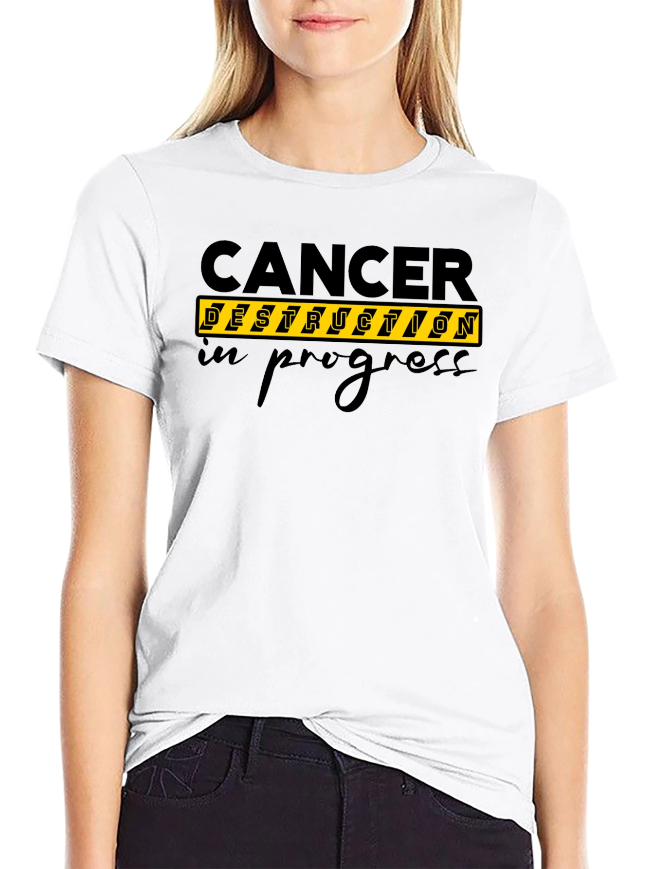 Cancer Destruction In Progress Black T-Shirt