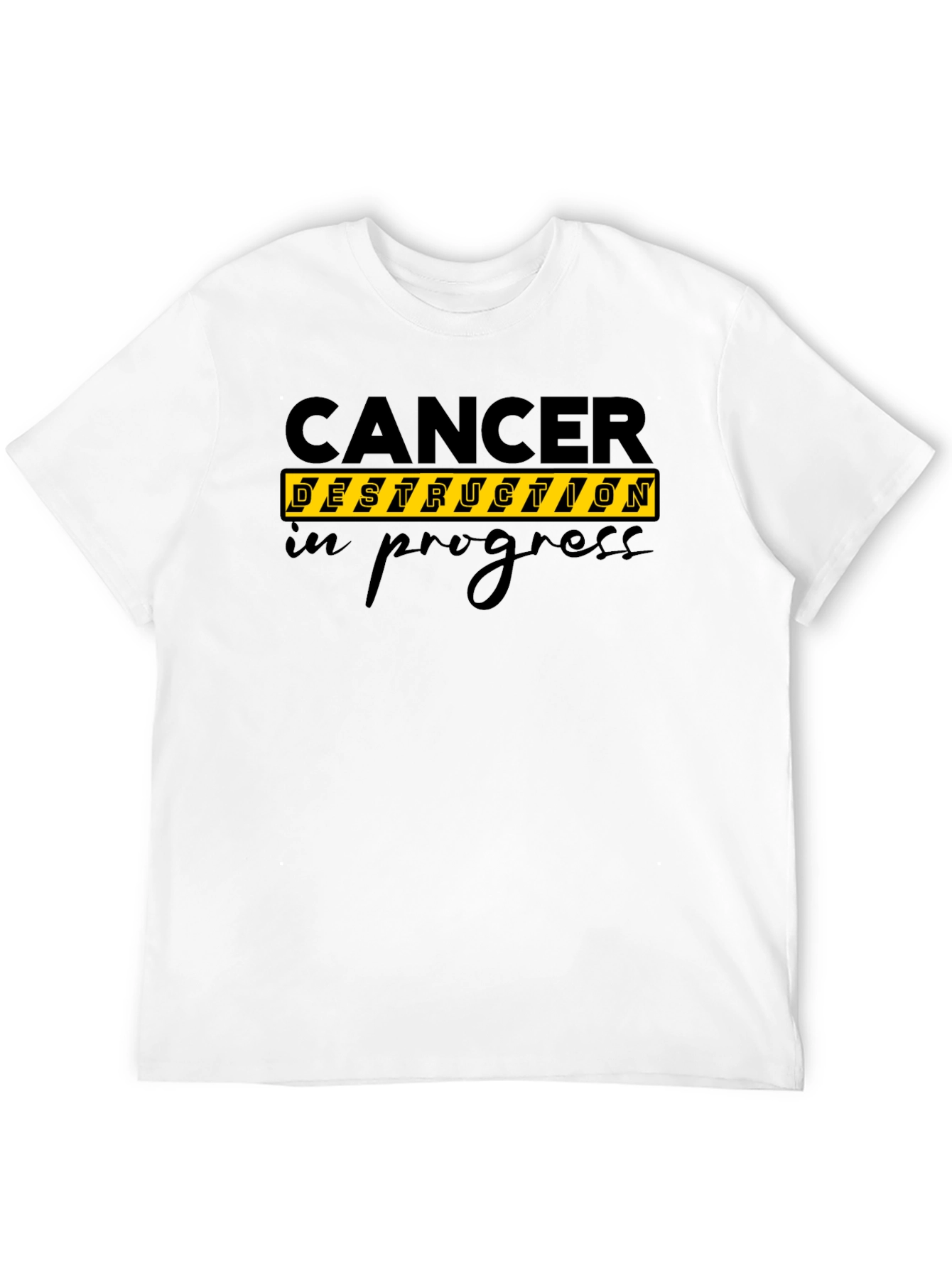Cancer Destruction In Progress Black T-Shirt