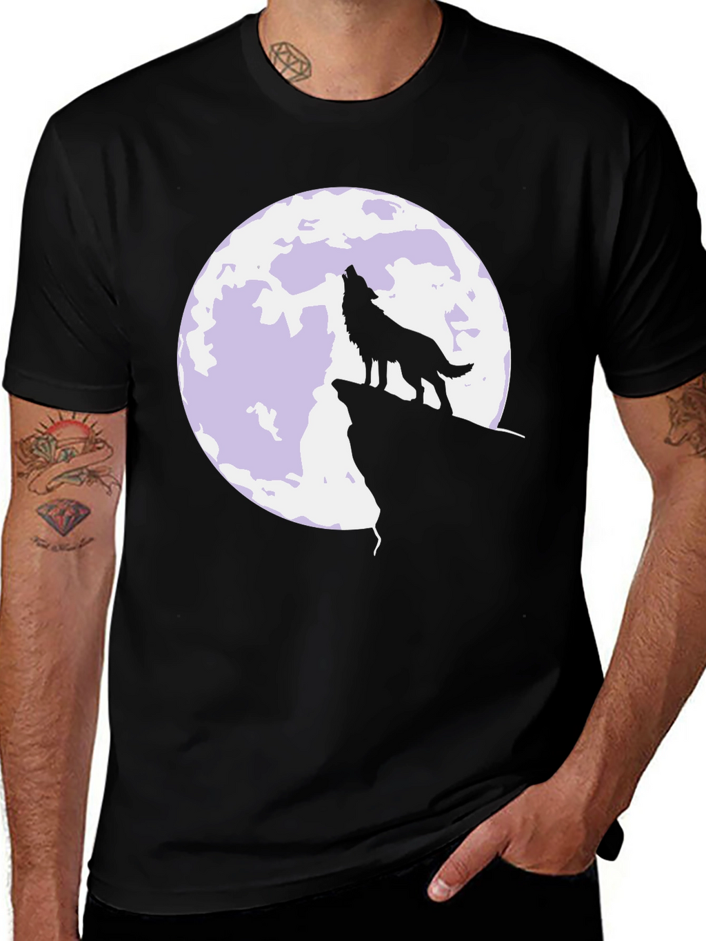 Wolf Moon T-Shirt - Black Graphic Tee