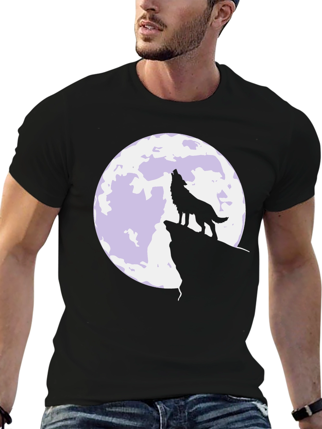 Wolf Moon T-Shirt - Black Graphic Tee