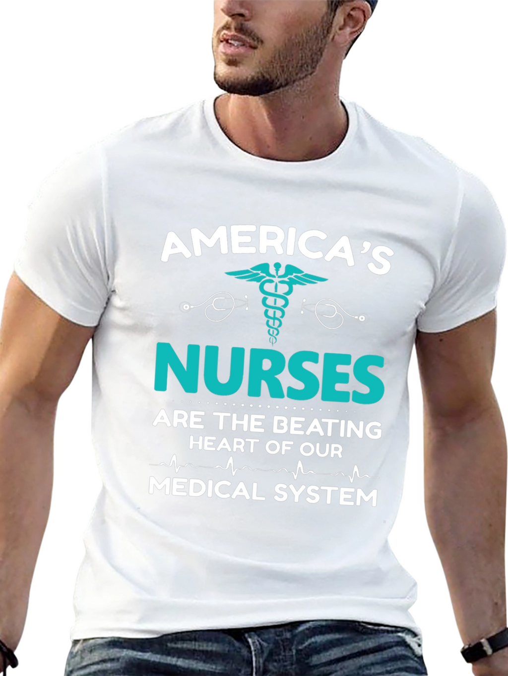 Americas Nurses T-Shirt: Medical System Hero Tee