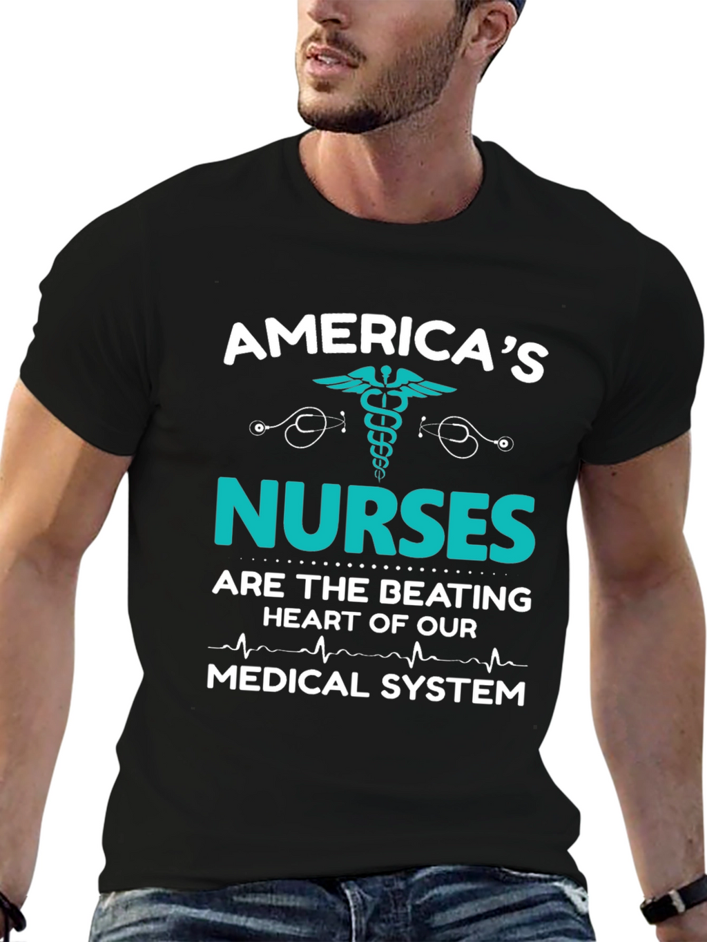 Americas Nurses T-Shirt: Medical System Hero Tee