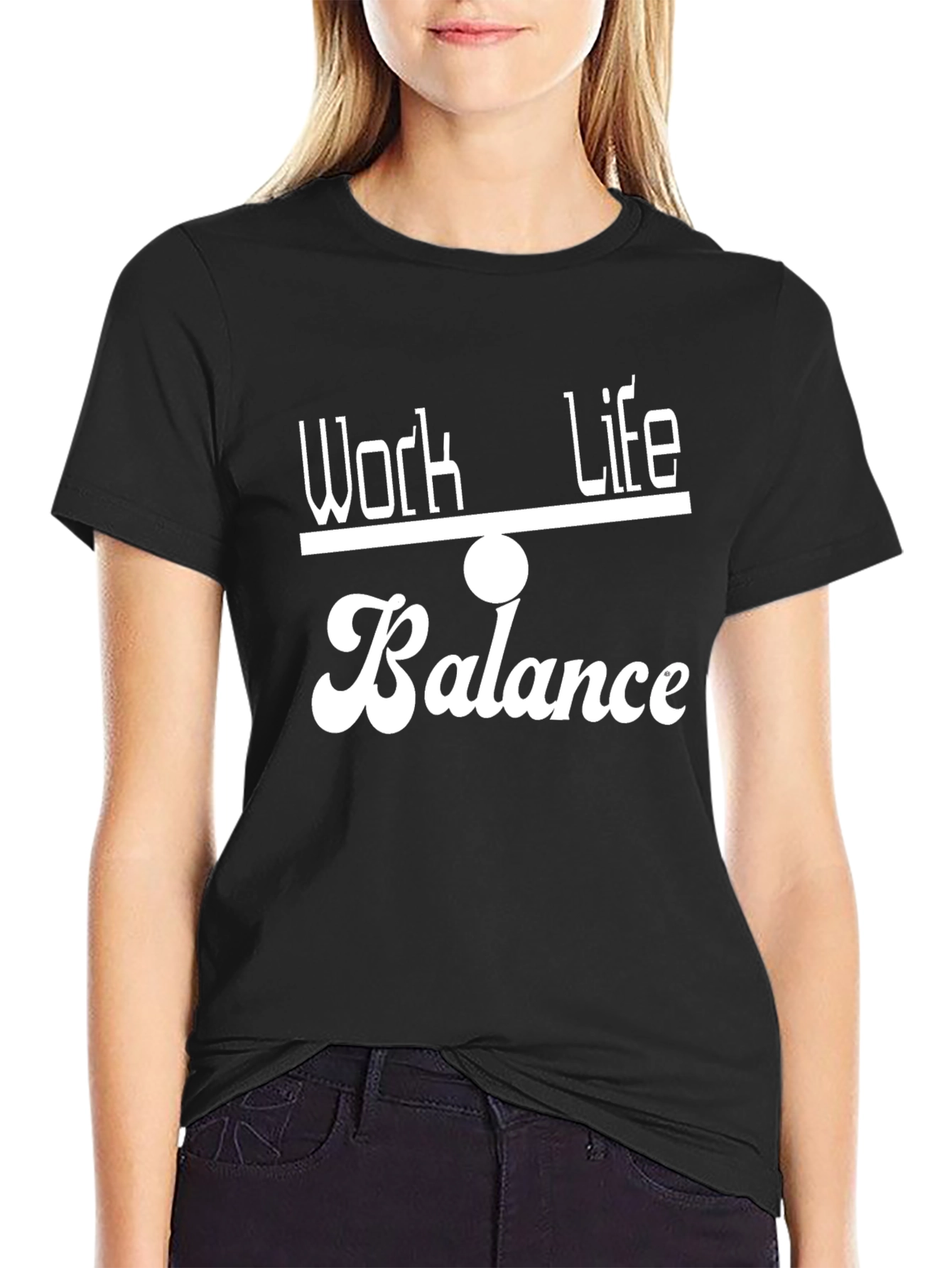 Work Life Balance Graphic Tee - Black Casual Shirt