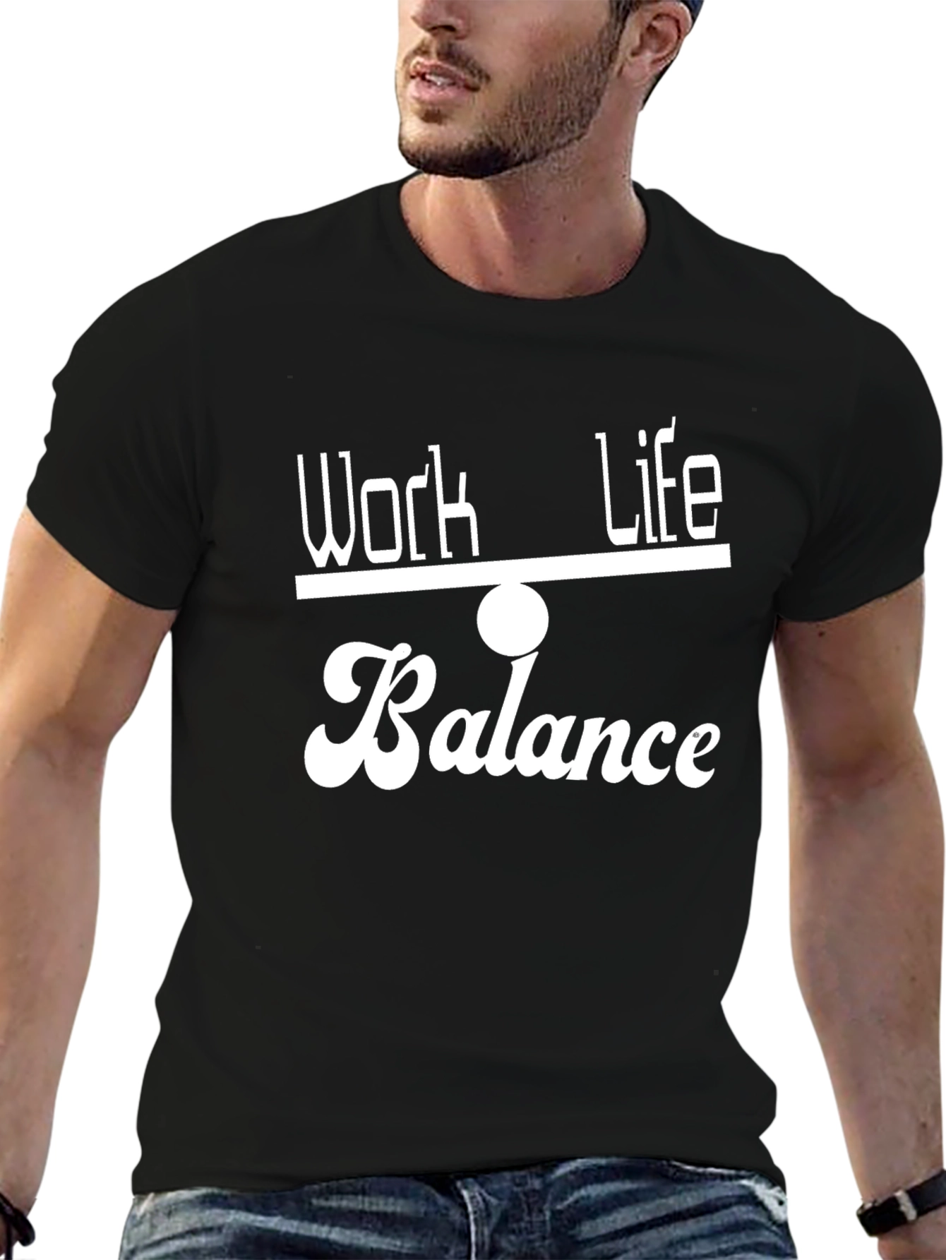 Work Life Balance Graphic Tee - Black Casual Shirt