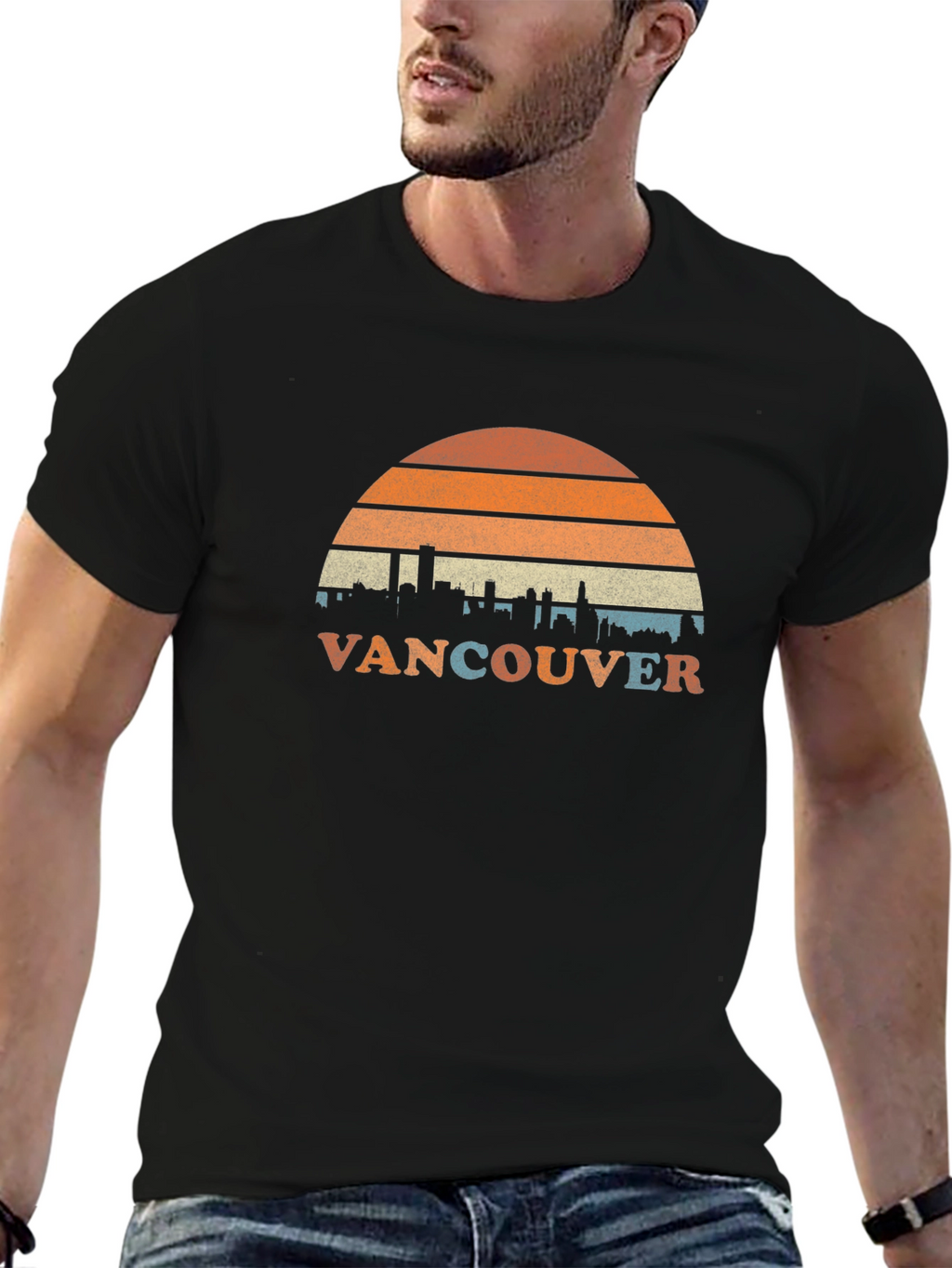 Vancouver Retro Skyline T-Shirt - Cityscape Design