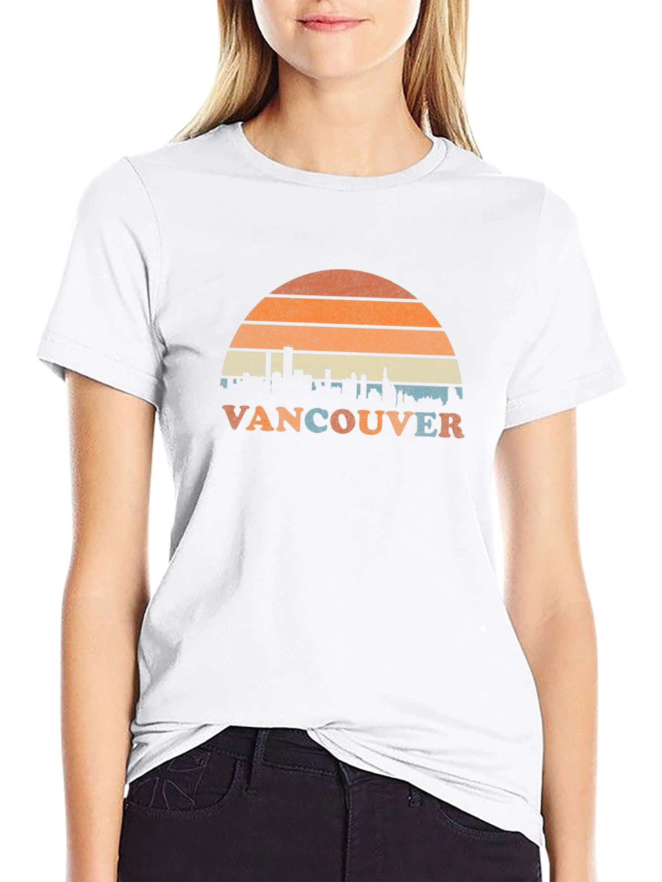 Vancouver Retro Skyline T-Shirt - Cityscape Design