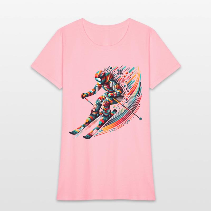 Dynamic Skiing Adventure with Vibrant Colors