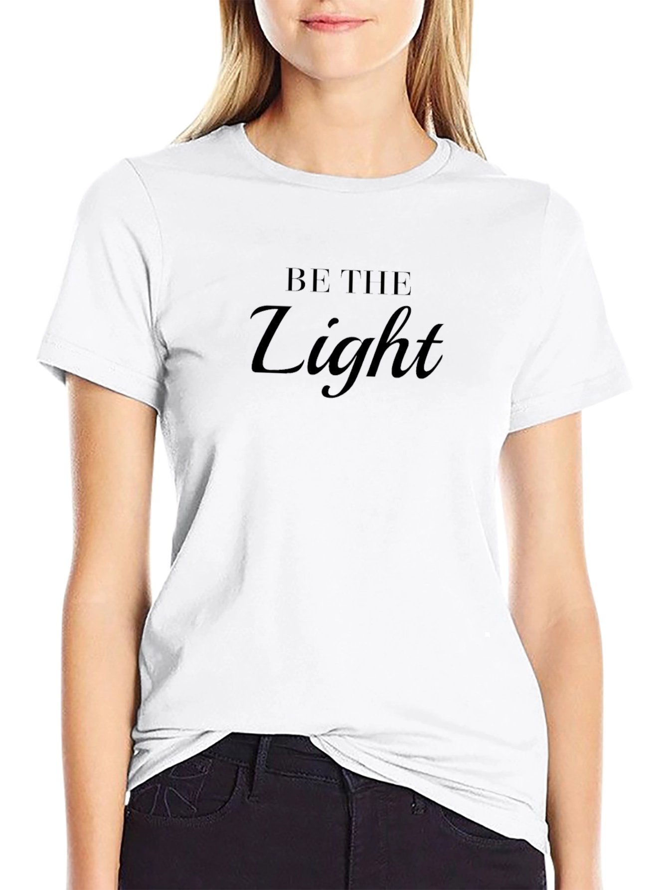 Be The Light Black T-Shirt - Inspirational Mens Tee